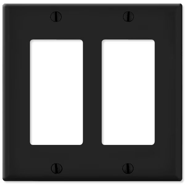 LV80409x-LV80409E Decora Wallplate, 2 Gang, Black, Ezgeneration, Mfr#: EZ1568173